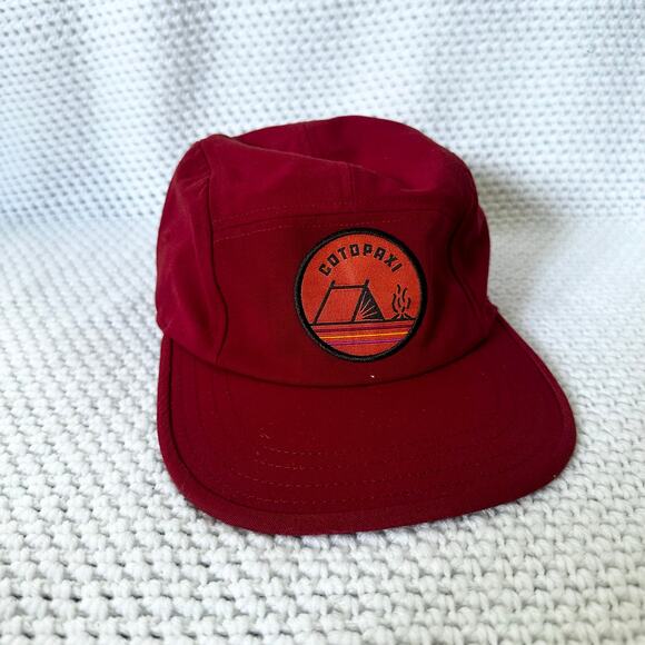 Cotopaxi Orange Patch Camp Life Red 5 Panel Hat One Size Adjustable Size Unisex - Picture 1 of 7